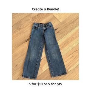 Old Navy Boys Medium Wash Wide Leg Adjustable Waist Denim Jeans Size 7